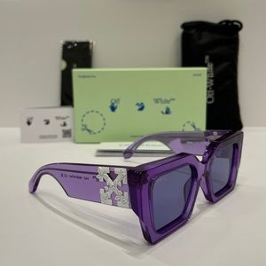 OFF WHITE “Catalina” OER1003 3737 Translucent Purple Sunglasses, 100% AUTHENTIC